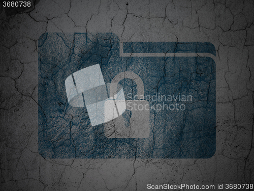 Image of Business concept: Folder With Lock on grunge wall background
