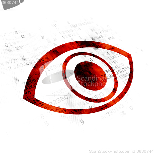 Image of Security concept: Eye on Digital background