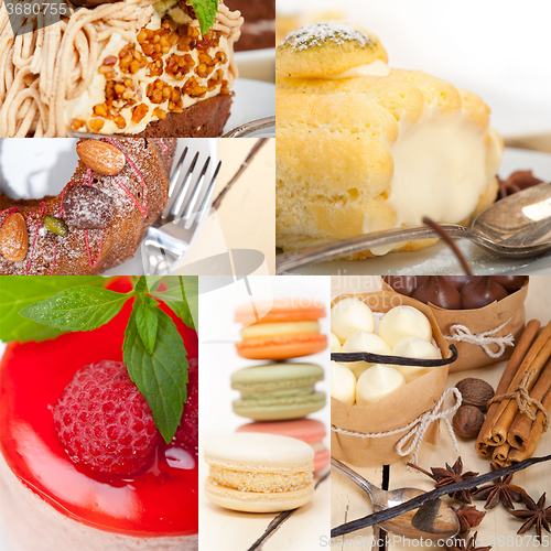 Image of fresh dessert cake collage 