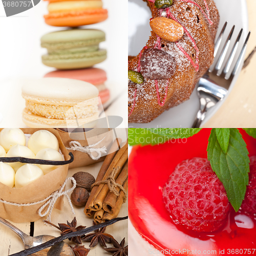 Image of fresh dessert cake collage 