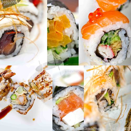 Image of Japanese sushi collage 