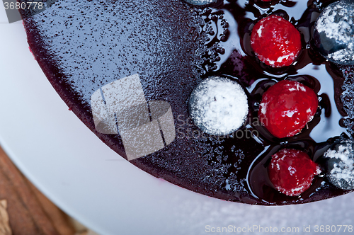 Image of blueberry and raspberry cake mousse dessert