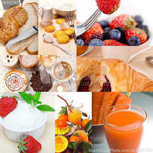 Image of ealthy vegetarian breakfast collage