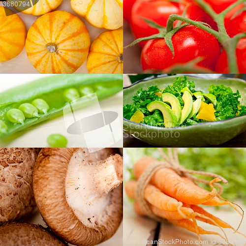 Image of hearthy vegetables collage composition 