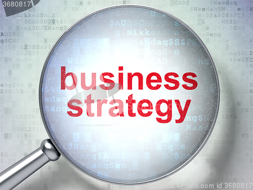 Image of Business concept: Business Strategy with optical glass