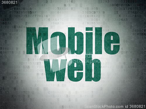 Image of Web design concept: Mobile Web on Digital Paper background