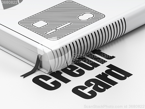 Image of Currency concept: book Credit Card, Credit Card on white background
