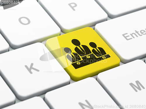 Image of Marketing concept: Business Team on computer keyboard background