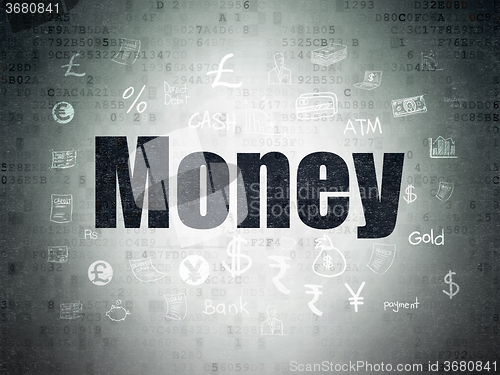 Image of Banking concept: Money on Digital Paper background