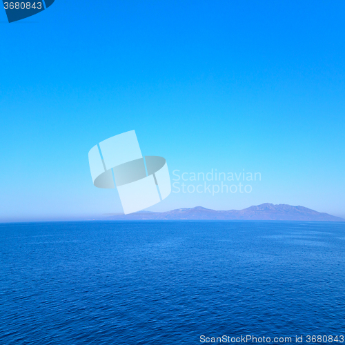 Image of greece from the boat  islands in mediterranean sea and sky