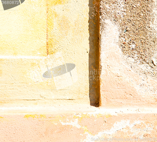 Image of orange in europe italy old wall and antique contruction yellow  