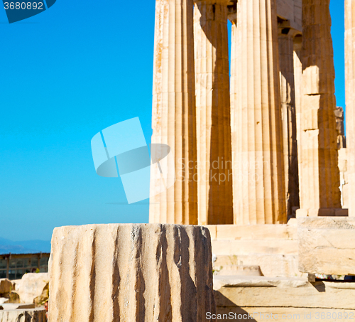 Image of acropolis and  historical   athens in greece the old architectur