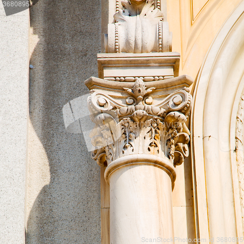 Image of abstract old column in the  country  of europe italy and marble 