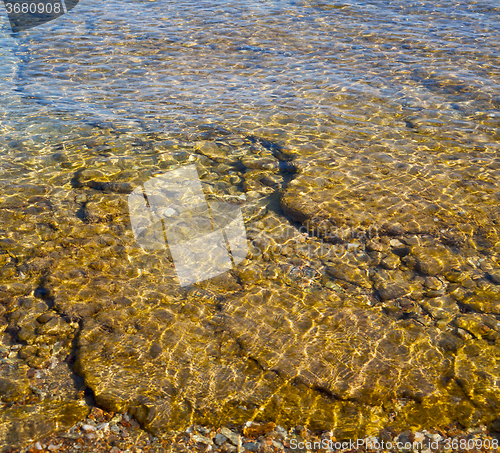 Image of flow foam and froth in the sea    of mediterranean greece