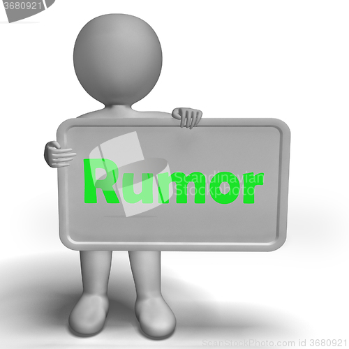 Image of Rumor Sign Means Spreading False Information And Gossip