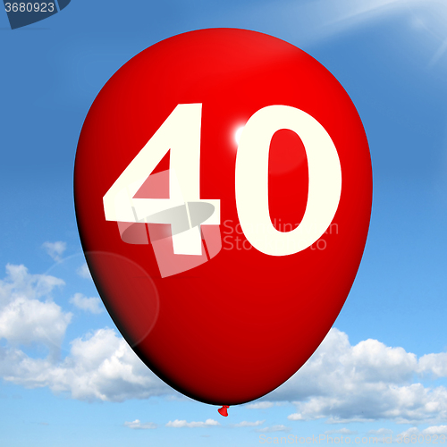 Image of 40 Balloon Shows Fortieth Happy Birthday Celebration