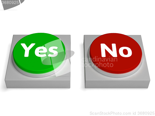 Image of Yes No Buttons Shows Validation Or Check