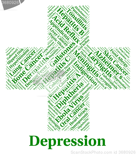 Image of Depression Word Represents Lost Hope And Affliction