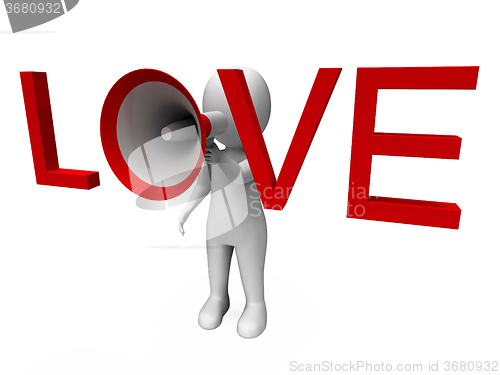 Image of Love 3d Character Shows Romance Loving And Feelings