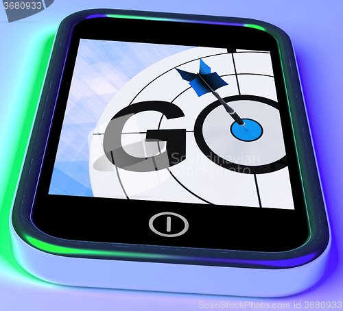 Image of Go On Smartphone Shows Target Beginnings