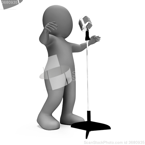 Image of Singer Shows Music Or Karaoke Microphone Concert