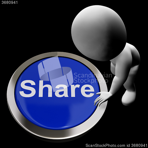 Image of Share Button Means Sharing With And Showing