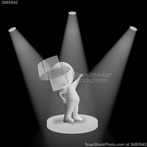 Image of White Spotlights On Character Showing Fame And Performance