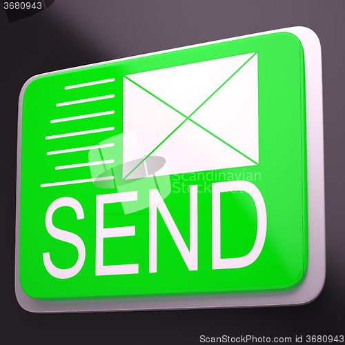 Image of Send Envelope Shows Electronic Message Worldwide Communication