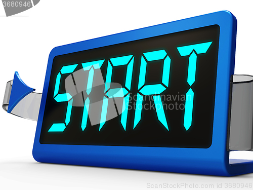 Image of Start Button On Clock Showing Beginning Or Activating