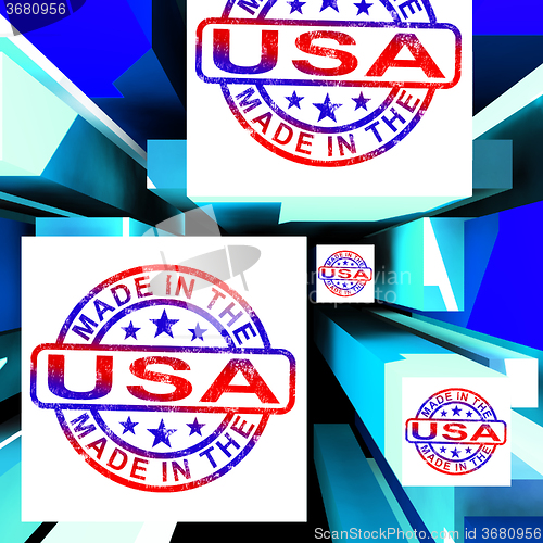 Image of Made In The USA On Cubes Showing Patriotism