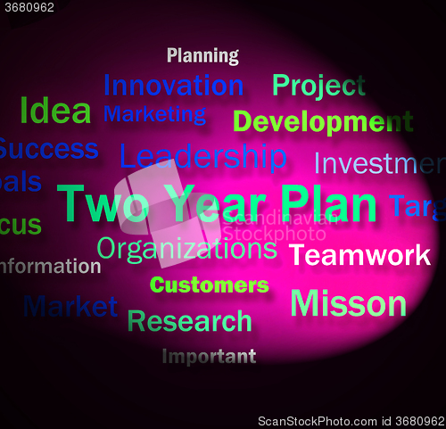 Image of Two Year Plan Words Shows Planning For Next 2 Years