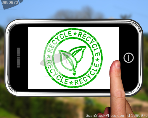 Image of Recycle On Smartphone Shows Environmental Care