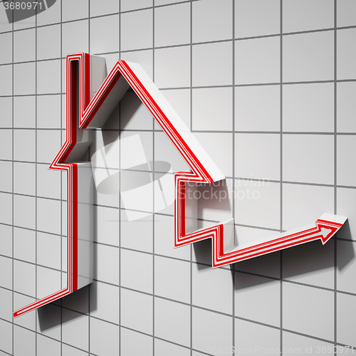 Image of House Icon Showing House Price Going Up