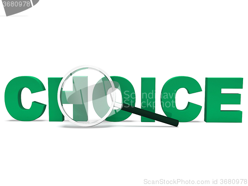 Image of Choice Word Shows Choices Uncertain Or Options