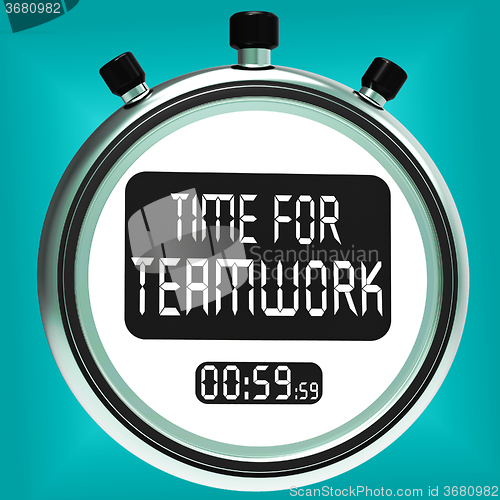 Image of Time For Teamwork Message Means Combined Effort And Cooperation