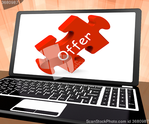 Image of Offer Laptop Shows Offers Discounts And Reduction