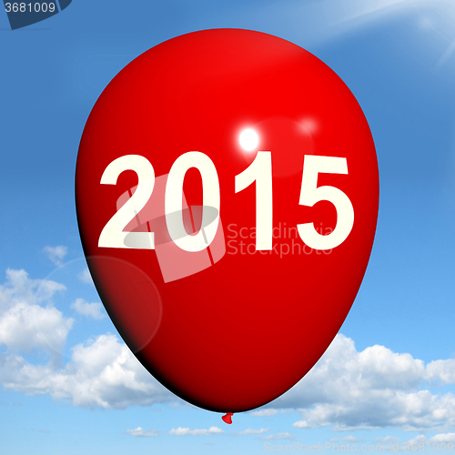 Image of Two Thousand Fifteen on Balloon Shows Year 2015