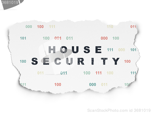 Image of Security concept: House Security on Torn Paper background