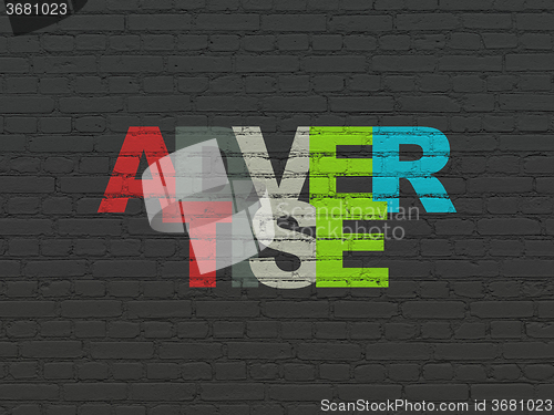 Image of Marketing concept: Advertise on wall background
