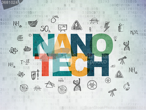 Image of Science concept: Nanotech on Digital Paper background