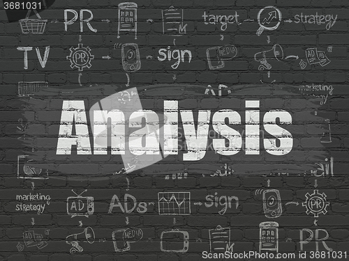 Image of Marketing concept: Analysis on wall background