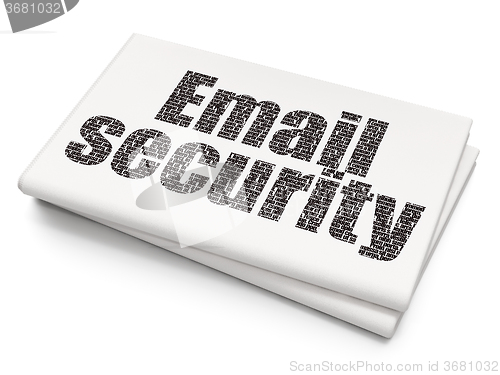 Image of Privacy concept: Email Security on Blank Newspaper background