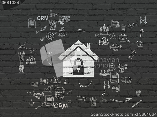 Image of Business concept: Home on wall background
