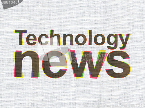 Image of News concept: Technology News on fabric texture background