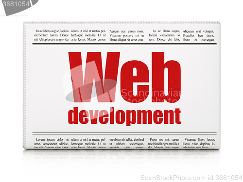 Image of Web design concept: newspaper headline Web Development