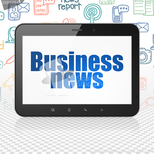 Image of News concept: Tablet Computer with Business News on display