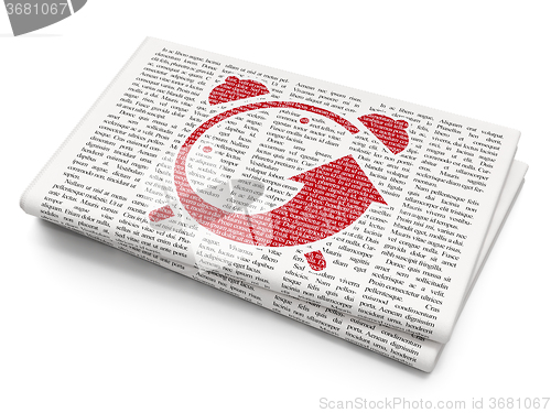 Image of Time concept: Alarm Clock on Newspaper background