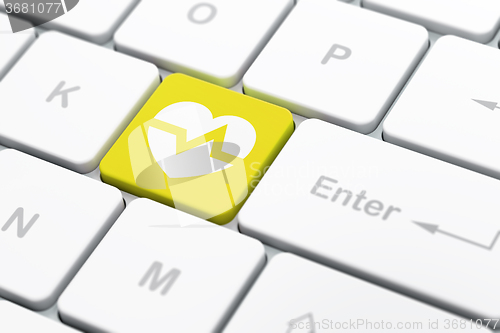 Image of Healthcare concept: Heart on computer keyboard background