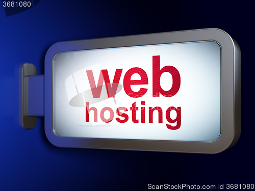 Image of Web design concept: Web Hosting on billboard background