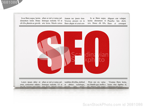 Image of Web design concept: newspaper headline SEO